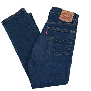 Levi's 501 Blue Jeans Straight Cropped Ankle Fit